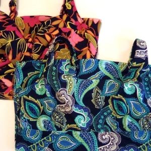 Lands' End Women's Swim Tops - Pink Floral and Blue Paisley